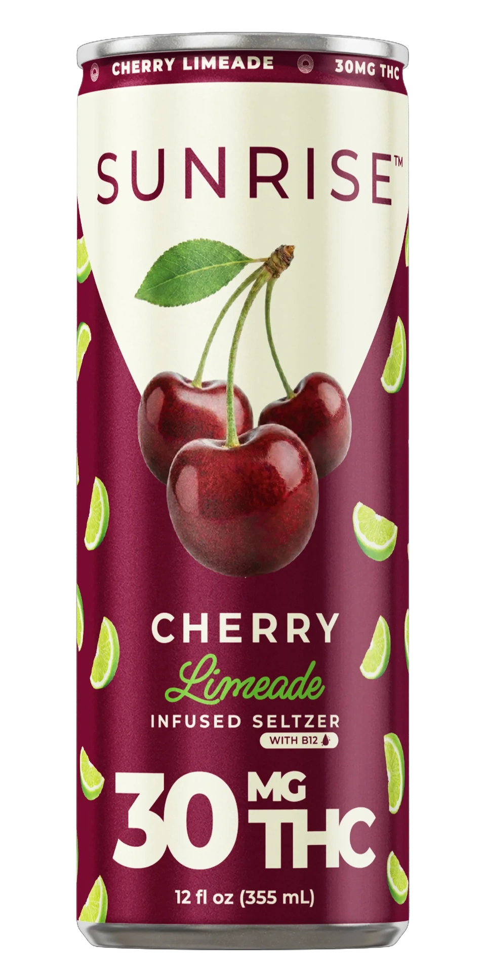 SUNRISE 30mg THC Cherry Limeade hemp-infused seltzer can